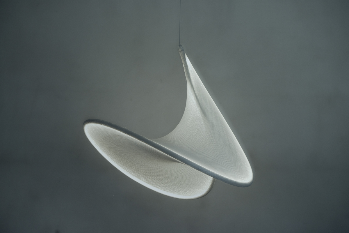 Pendant lamp - LLLL.01 - llll - aluminum / fabric / original design